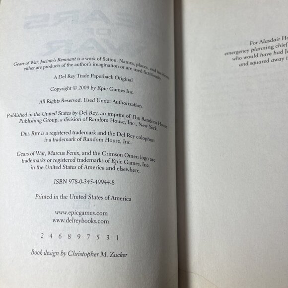 Lot Of 2 Gears Of War Aspho Fields / Jacinto’s Remnant By Karen Traviss SC US - Picture 12 of 16